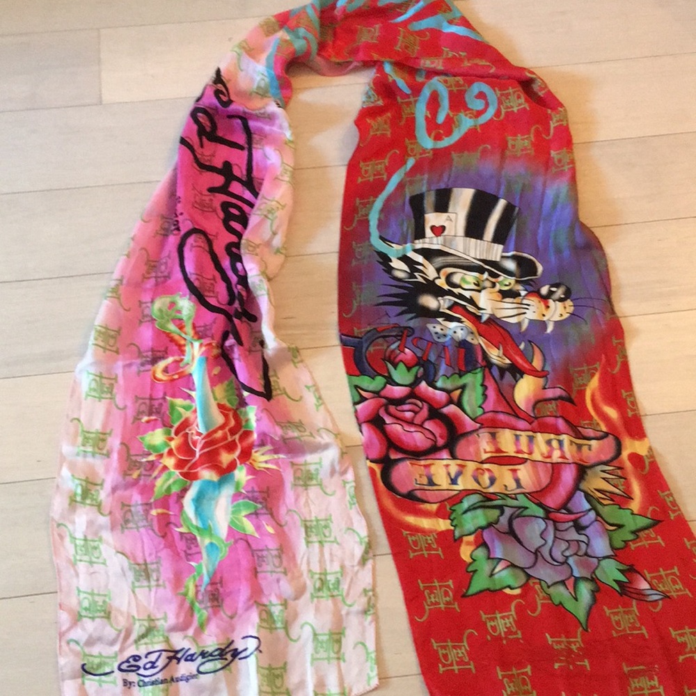 Ed Hardy silk scarf